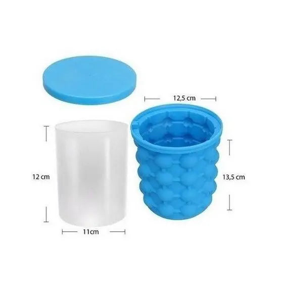 Mini Balde e Forma de Gelo 2 em 1 (Silicone)