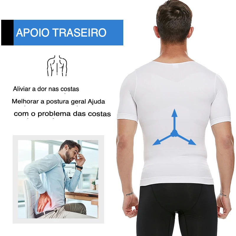 Camiseta Corretor de Postura Masculino - Emagrecimento e Modelagem Corporal