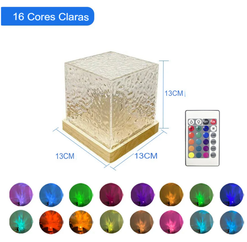 Luminária Cubo Mágico de Luz (16 Cores RGB)