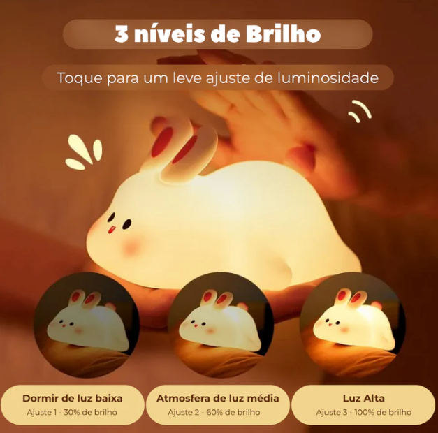 Luminária Infantil Formato Animalzinho Noite Iluminada