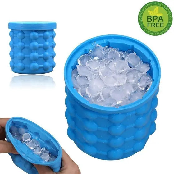 Mini Balde e Forma de Gelo 2 em 1 (Silicone)