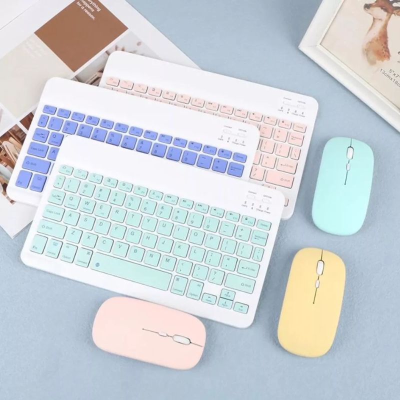 Kit Teclado + Mouse Bluetooth Para Notebook e Tablet