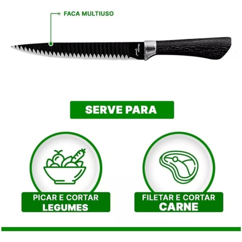 Kit de Facas Conjunto Profissional do Chef - 6 Peças